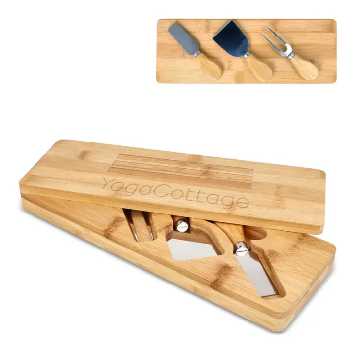 3pc Bamboo cheese serving set - LT94494 (gadzety reklamowe)